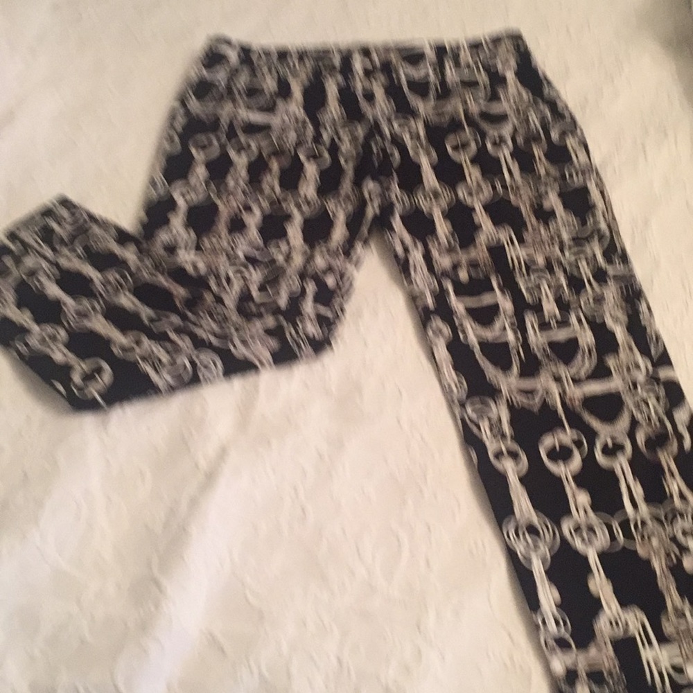 SAMANTHA SUNG Black and White Wide Leg Pants